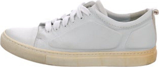Lanvin Leather Low Top Sneakers White Round-Toes Lace-Up Closure at Uppers Unfortunately, due to restrictions, this item may not be eligible for shipping in all areas. | Lanvin Leather Sneakers in White, Women's IT 39 | 9
