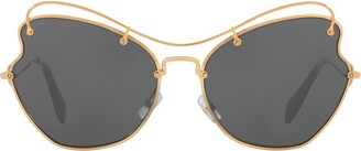 Miu miu butterfly 65mm metal frame sunglasses Clearance