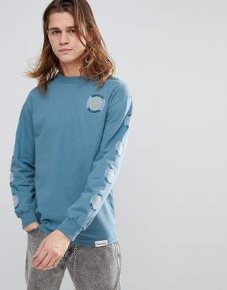 Diamond Supply Co. Long Sleeve T-Shirt With Worldwide Back Print in Blue