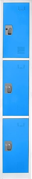 AdirOffice 72'' 3-Tier Blue Storage Locker (629-203-BLU)
