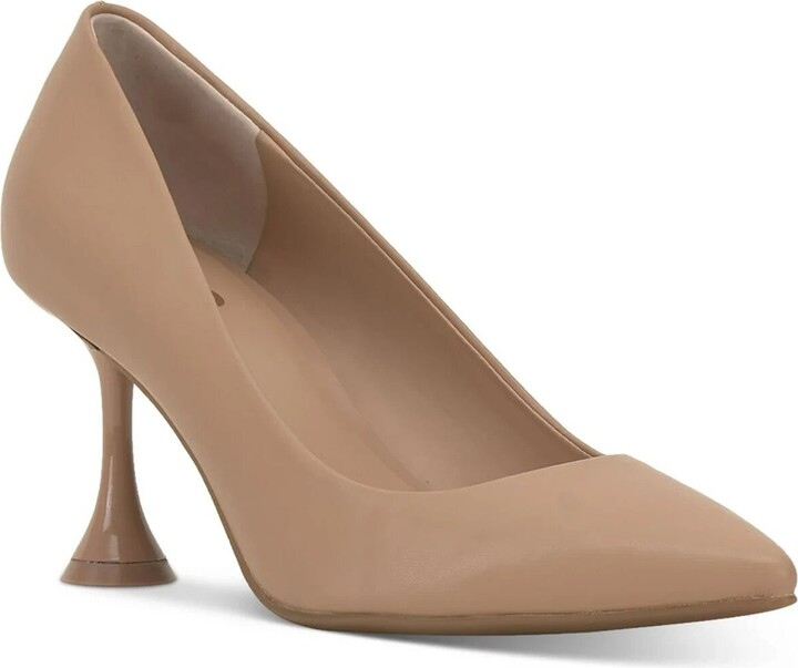 INC International Concepts Women's Zelip 9.5 Tan Leather Pointed Toe Pumps GBNC644