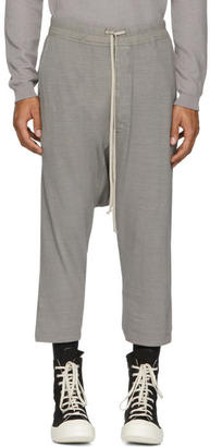 Rick Owens Grey Drawstring Cropped Lounge Pants