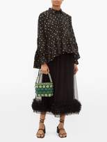 Thumbnail for your product : Shrimps Shelly Beaded Floral Handbag - Womens - Green Multi