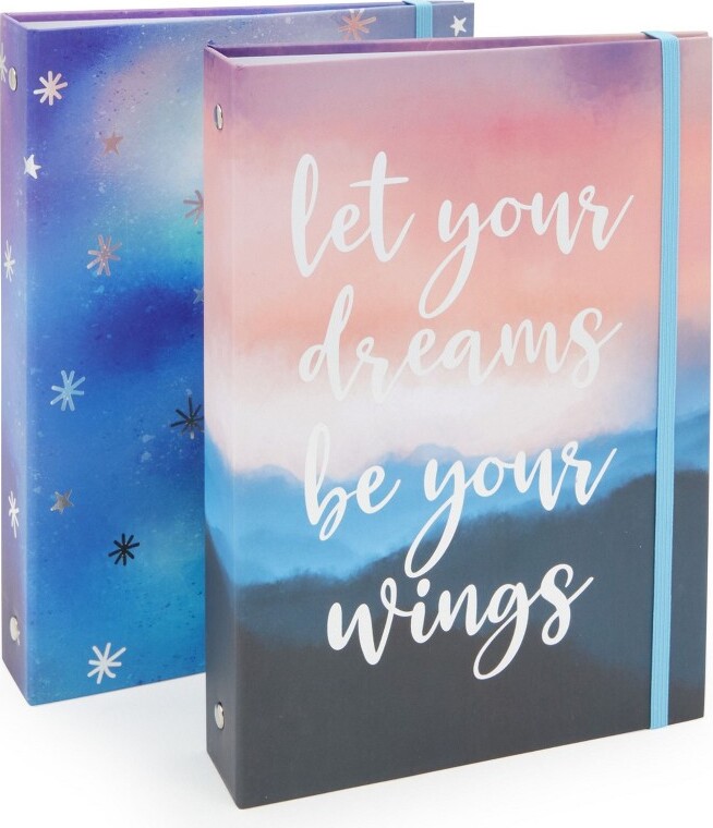 Paper Junkie 2 Pack Inspirational Quotes 3 Ring Mini Binder, 50 Sheets