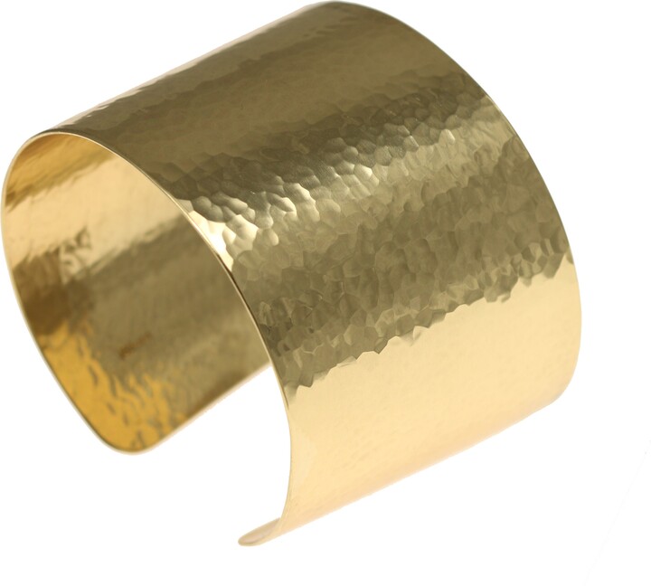 Etsy 1 3/4 Inch Wide Hammered Gold Cuff Bracelet By John S Brana Handmade Jewelry
