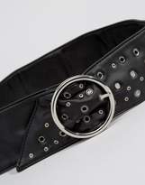 Thumbnail for your product : ASOS Eyelet And Stud Wide Waist Belt