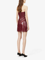 Thumbnail for your product : Rotate by Birger Christensen Herla strapless faux-leather mini dress