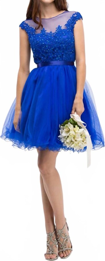 Eureka Dallas Formal Mini Dress In Royal Blue