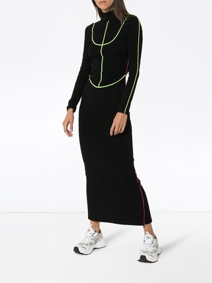 Kirin Contrast-Piping Maxi Dress