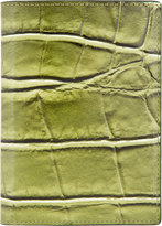 Thumbnail for your product : Raf Simons Sterling Ruby Green Croc-Embossed Bifold Wallet