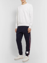 Thumbnail for your product : Thom Browne Tapered Grosgrain-Trimmed Loopback Cotton-Jersey Sweatpants