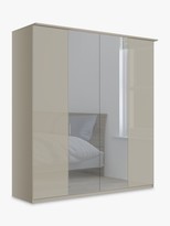 Thumbnail for your product : John Lewis & Partners Elstra 200cm Wardrobe with White Glass and Mirrored Hinged Doors