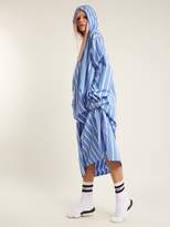 Thumbnail for your product : Vetements Oversized Striped Hooded Dress - Womens - Blue White