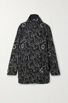 Balenciaga - Oversized Printed Hooded Shell Windbreaker Jacket - Black