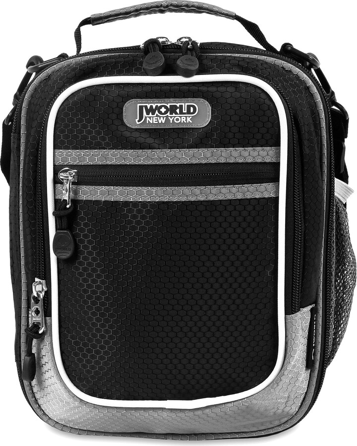 J World New York J World Cara Multi-compartment Insulated Lunch Bag with Shoulder straps for School and Office, Black