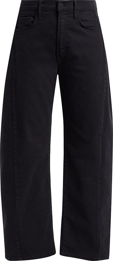 Mother Women's Half-Pipe Flood Barrel-Leg Jeans - Faded Black - Size 23