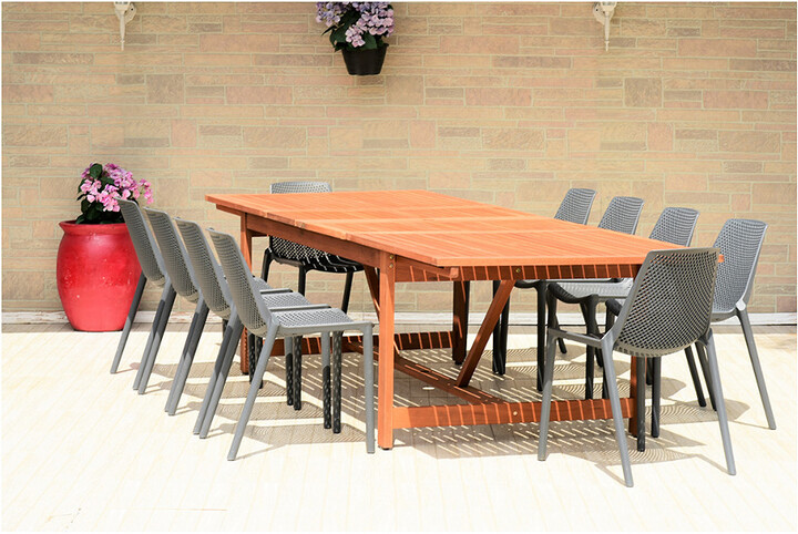 International Home Miami Amazonia 11Pcs Patio Rectangular Extendable Dining Set