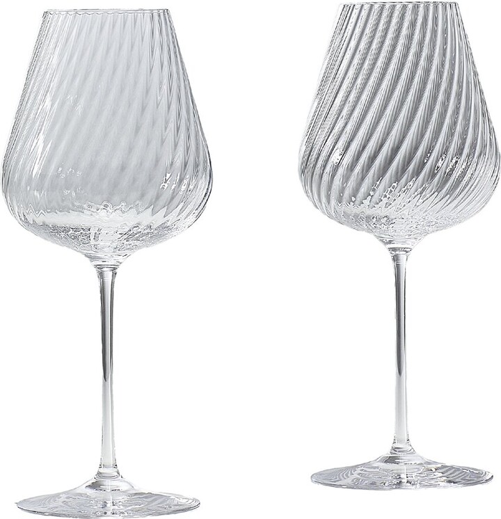 Wedgwood Set Of 2 Vera Wang Swirl White Wine Glasses