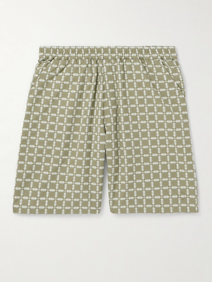 Folk Tapestry Wide-Leg Embroidered Cotton Shorts