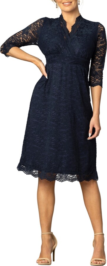 Kiyonna Women's Scalloped Boudoir Lace Cocktail Dress