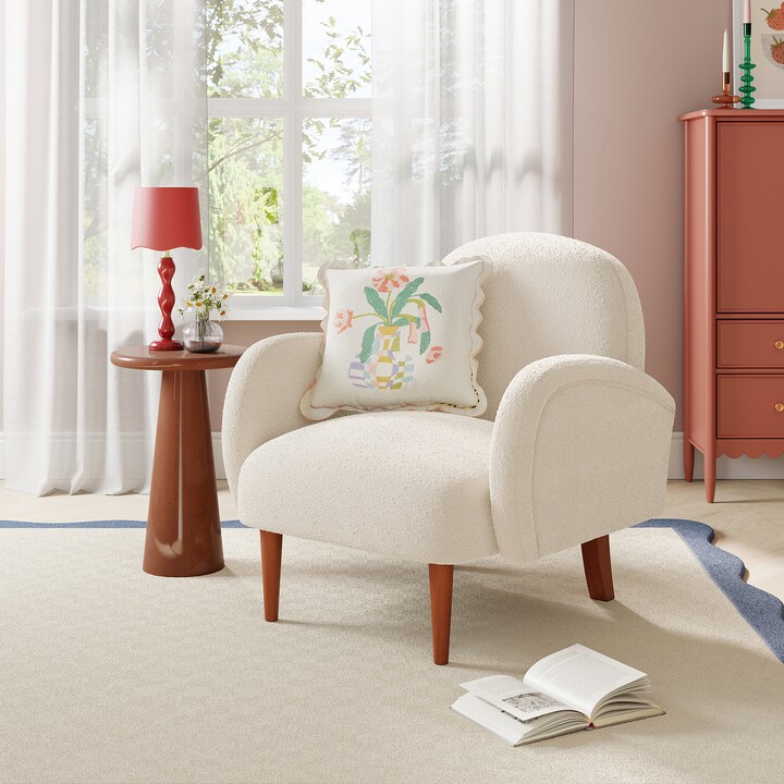 Dunelm Bodie Chunky Accent Chair, Boucle Cream ShopStyle