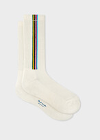 Thumbnail for your product : Paul Smith Off-White 'Sports Stripe' Ribbed Socks