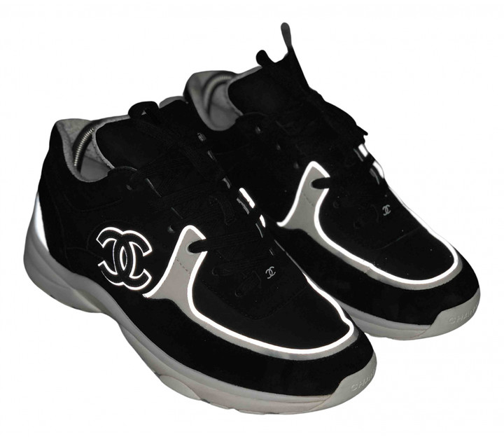 Chanel Black Cloth Trainers - ShopStyle 