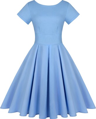 light blue and white dress