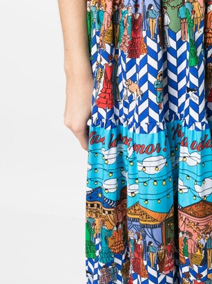 alessandro enriquez Graphic-Print Maxi Dress