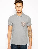 Thumbnail for your product : ASOS Polo With Contrast Pocket And Roll Sleeves