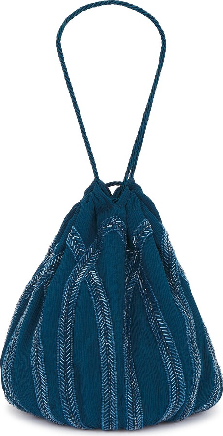Saint Laurent Supple Pochon Bag in Teal