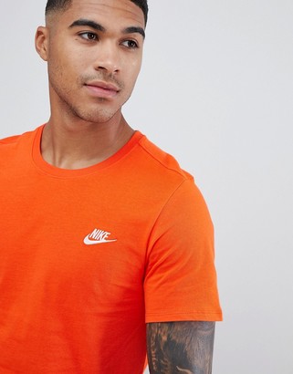 Nike embroidered futura logo t-shirt in orange 827021 - ShopStyle