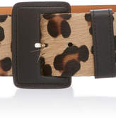 Thumbnail for your product : Maison Vaincourt Leopard-Print Calf Hair Belt