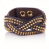 Thumbnail for your product : Oliver Bonas Leather Plaited Studded Bracelet