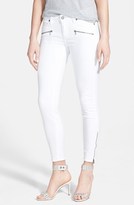 Thumbnail for your product : Paige Denim 'Jane' Zip Detail Ultra Skinny Jeans (Optic White)