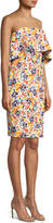 Thumbnail for your product : Badgley Mischka Strapless Ditsy-Print Popover Dress