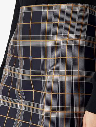 Burberry Pleat Detail Check Mini Skirt