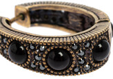 Thumbnail for your product : Carolina Herrera Black Crystal Resin Gold Tone Hoop Earrings