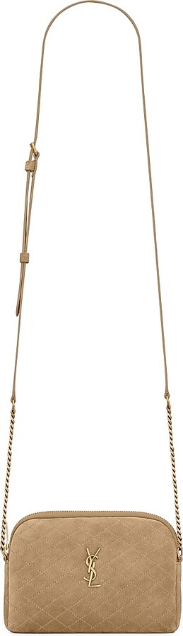Saint Laurent Women's Gaby Zipped Pouch in Suede - Golden Leaf
