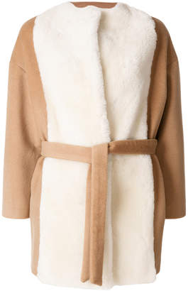 Ava Adore belted shearling coat