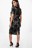 Thumbnail for your product : boohoo Maternity Floral Applique Sleeve Midi Dress