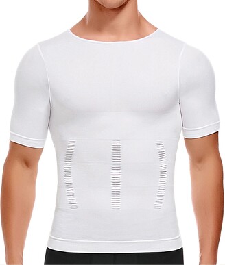MISS MOLY Compression Shirts for Men Mens Slimming Body Shaper Gynecomastia Vest Shapewear - - XXXL
