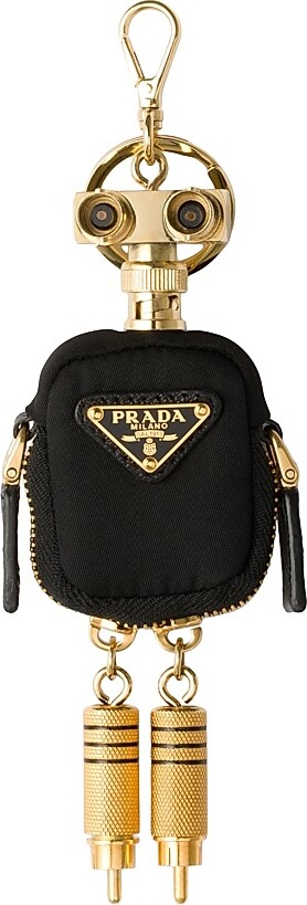 Prada Women's Re-Nylon Robot Bag Charm - Black