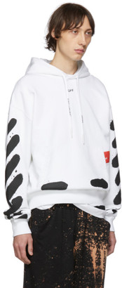 Off-White SSENSE Exclusive White Incomplete Spray Paint Hoodie