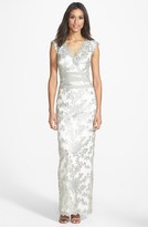 Thumbnail for your product : Tadashi Shoji Embellished Lace Column Gown