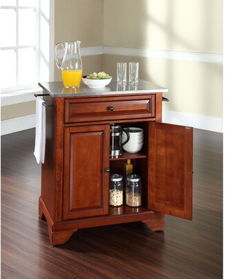 Crosley Furniture LaFayette Brown Cherry Wood/Satin Portable ...