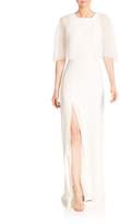 Thumbnail for your product : Halston Sheer Popover Geometric Neck Gown