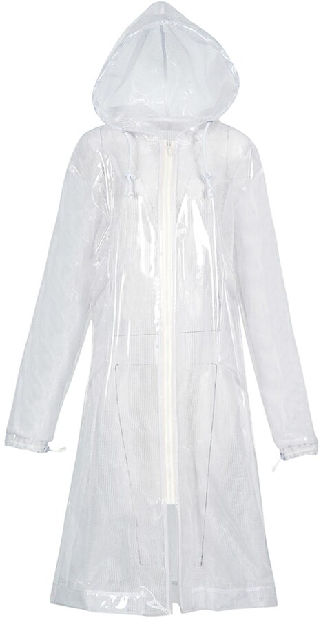 white plastic raincoat
