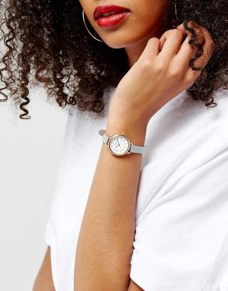 Limit Faux Leather Watch In Grey Exclusive To Asos