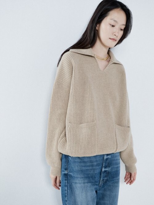 Raey Responsible Wool Open-collar Rib Knit Rugby Jumper - ShopStyle Sweaters